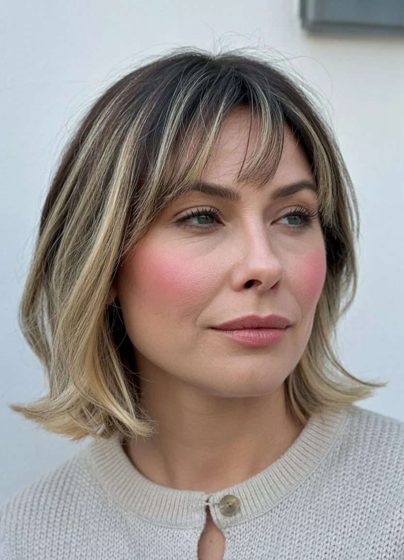 chic summer haircuts for women over 40 2026 soft layered bob with airy bangs and natural movement