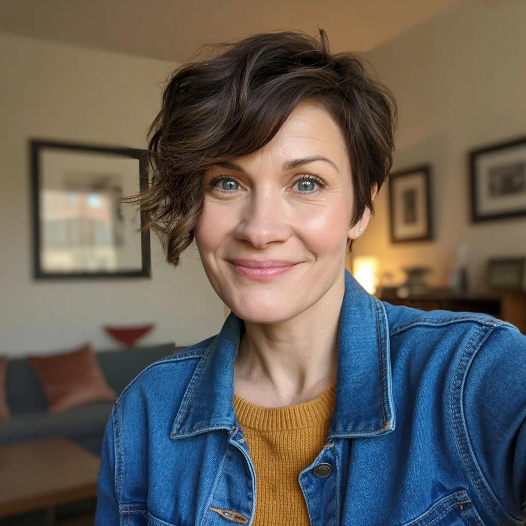 chic summer haircuts for women over 40 2026 textured short pixie with soft volume and movement