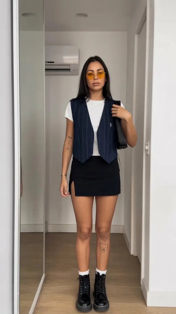 chic summer work outfits 2026 Preppy layering with a modern twist