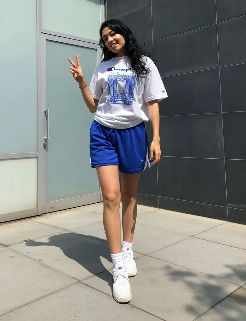 comfy airport outfits summer 2026 sporty shorts casual chic