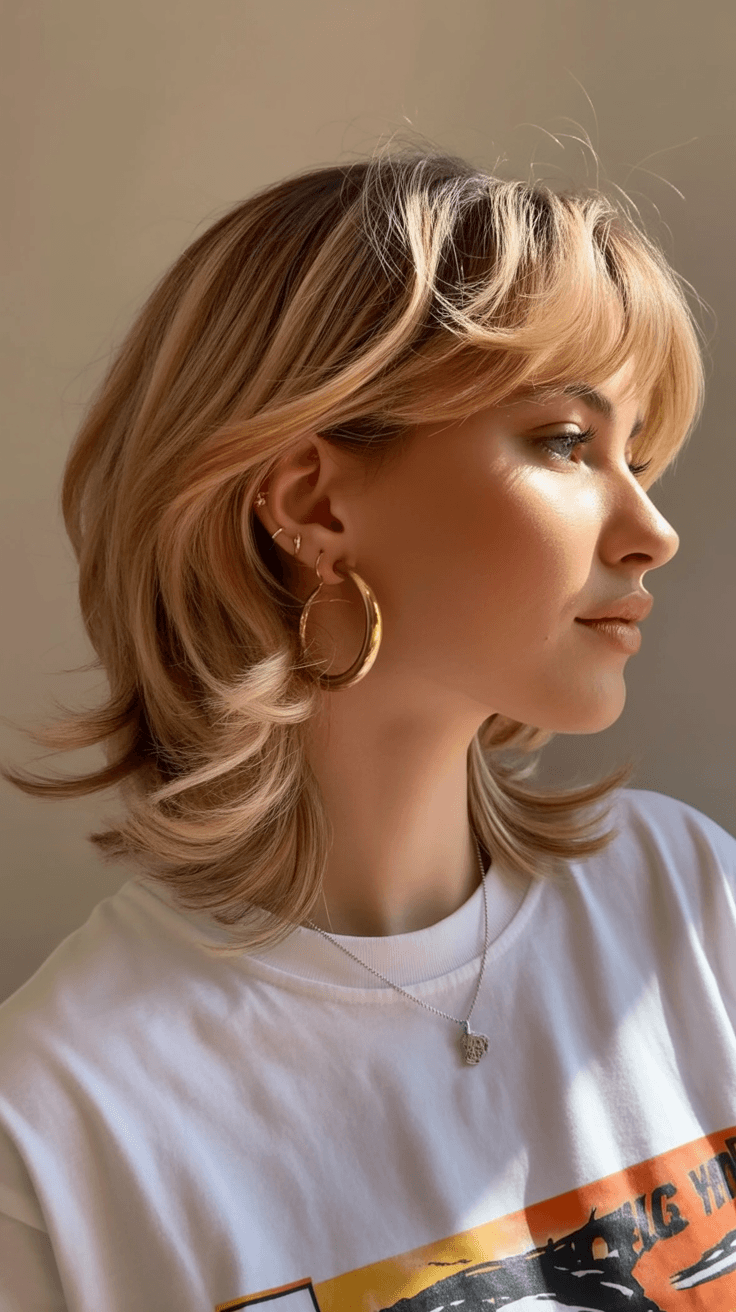 edgy summer short haircuts 2026 Layered shaggy bob with curtain fringe flow