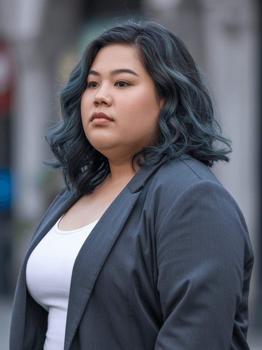 flattering summer haircuts for plus size women 2026 Textured short wavy bob with cool tone dimension