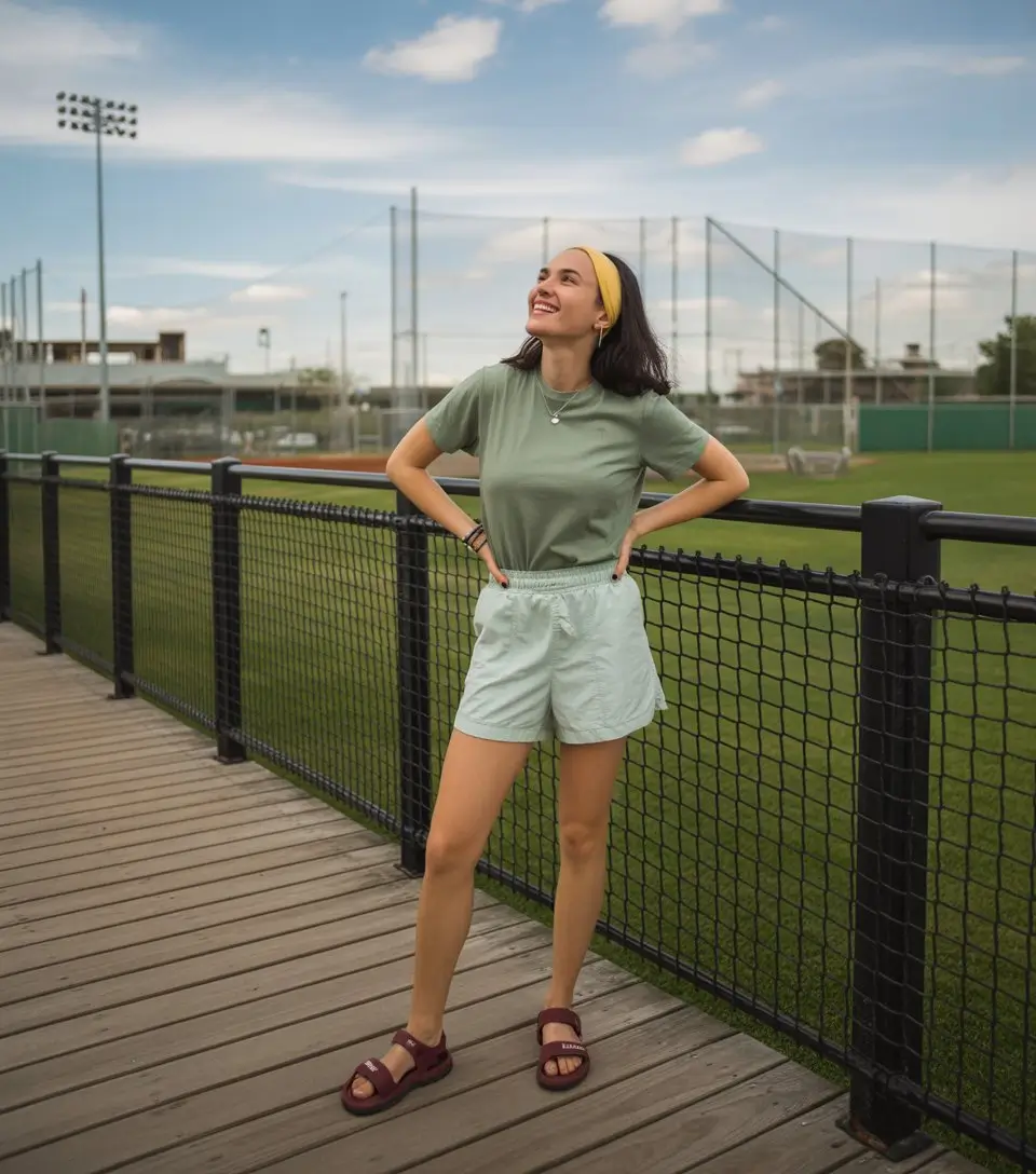 hot summer heat wave outfits 2026 Sporty minimal set with soft tones relaxed movement