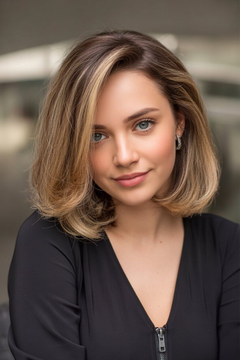 layered summer haircuts for medium hair 2026 Rounded blonde bob with smooth layered body