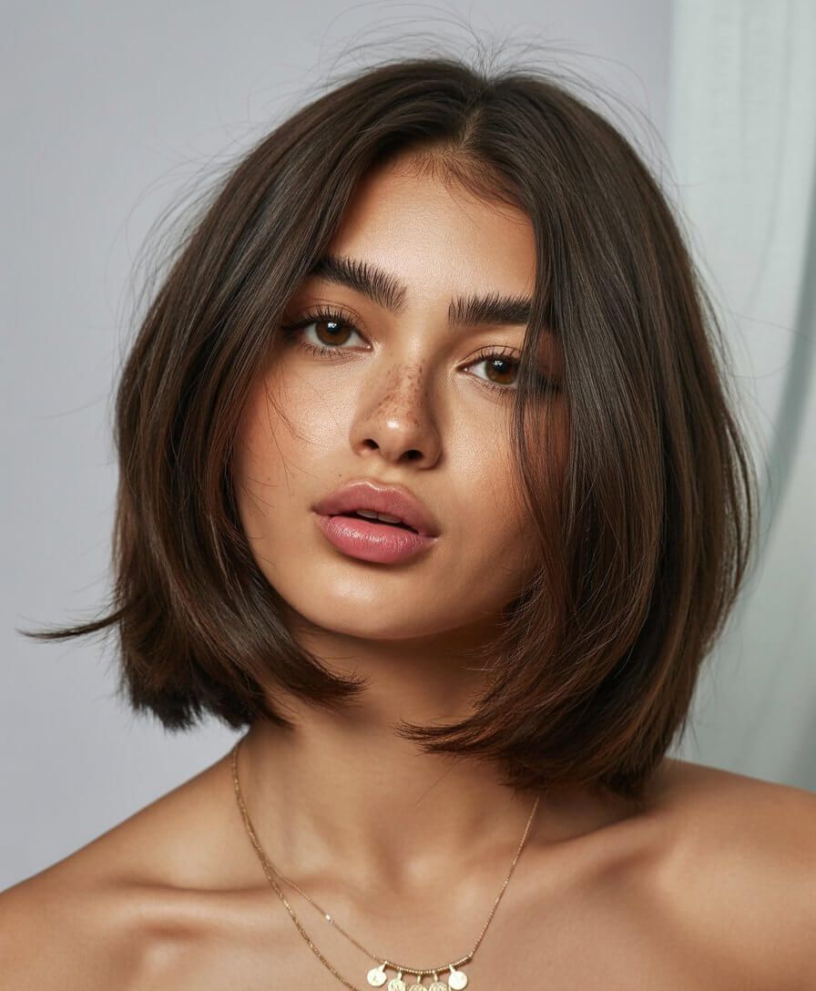layered summer haircuts for medium hair 2026 Choppy short layers with a sculpted finish