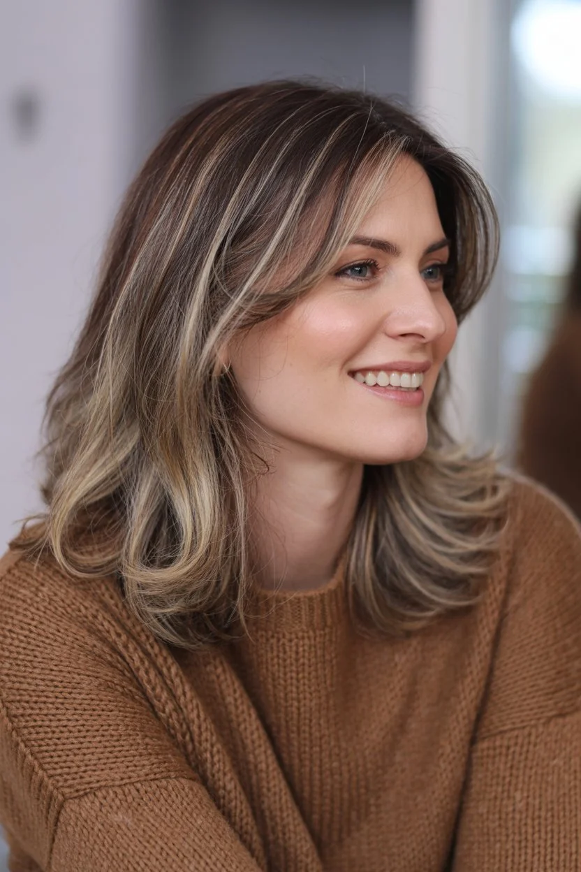 modern summer haircuts for women over 30 2026 layered mid length haircut with highlights