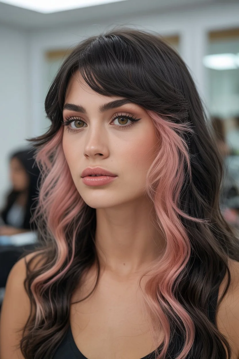 modern summer haircuts for women over 30 2026 long layered haircut with pink highlights