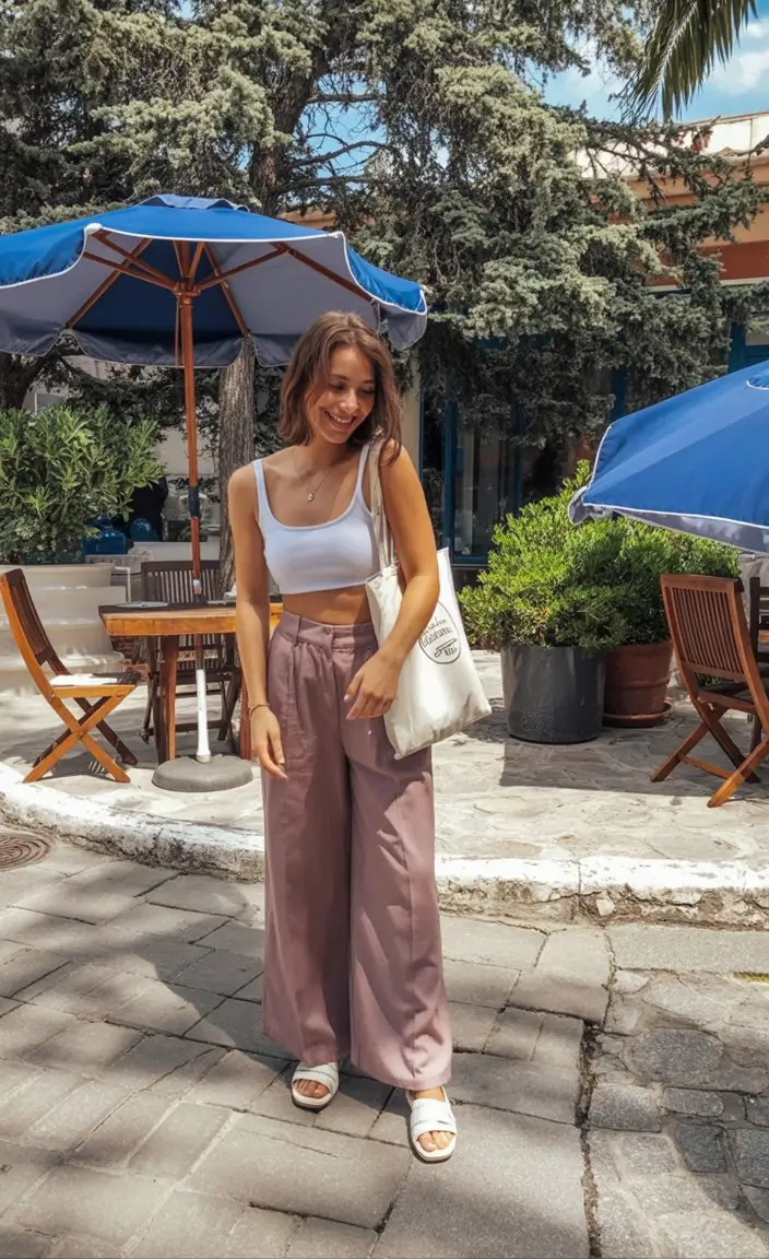 Summer Beach Outfit For Women 2026 Casual Wide Leg Pants That Work From Beach to Coffee