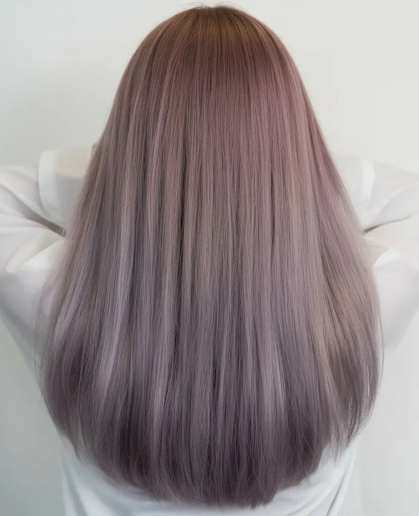 summer blonde hair color for women 2026 muted lilac blonde sleek hair