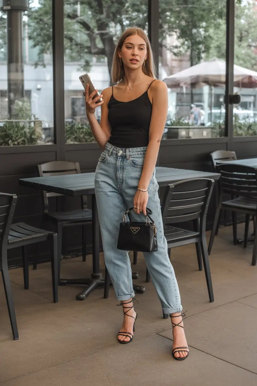 summer bodysuit outfits for women 2026 Classic black bodysuit with straight jeans elevated everyday look