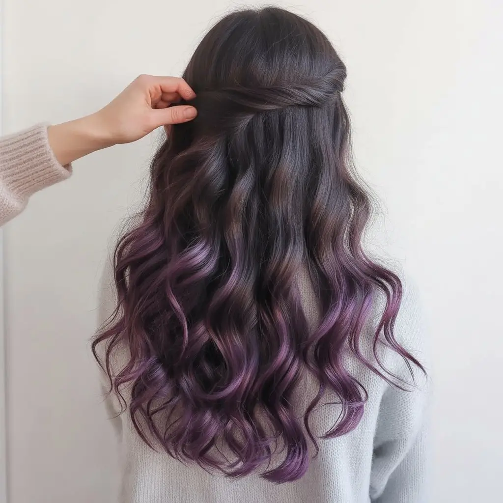 summer brunette hair color for women 2026 Deep brunette with hidden violet undertones