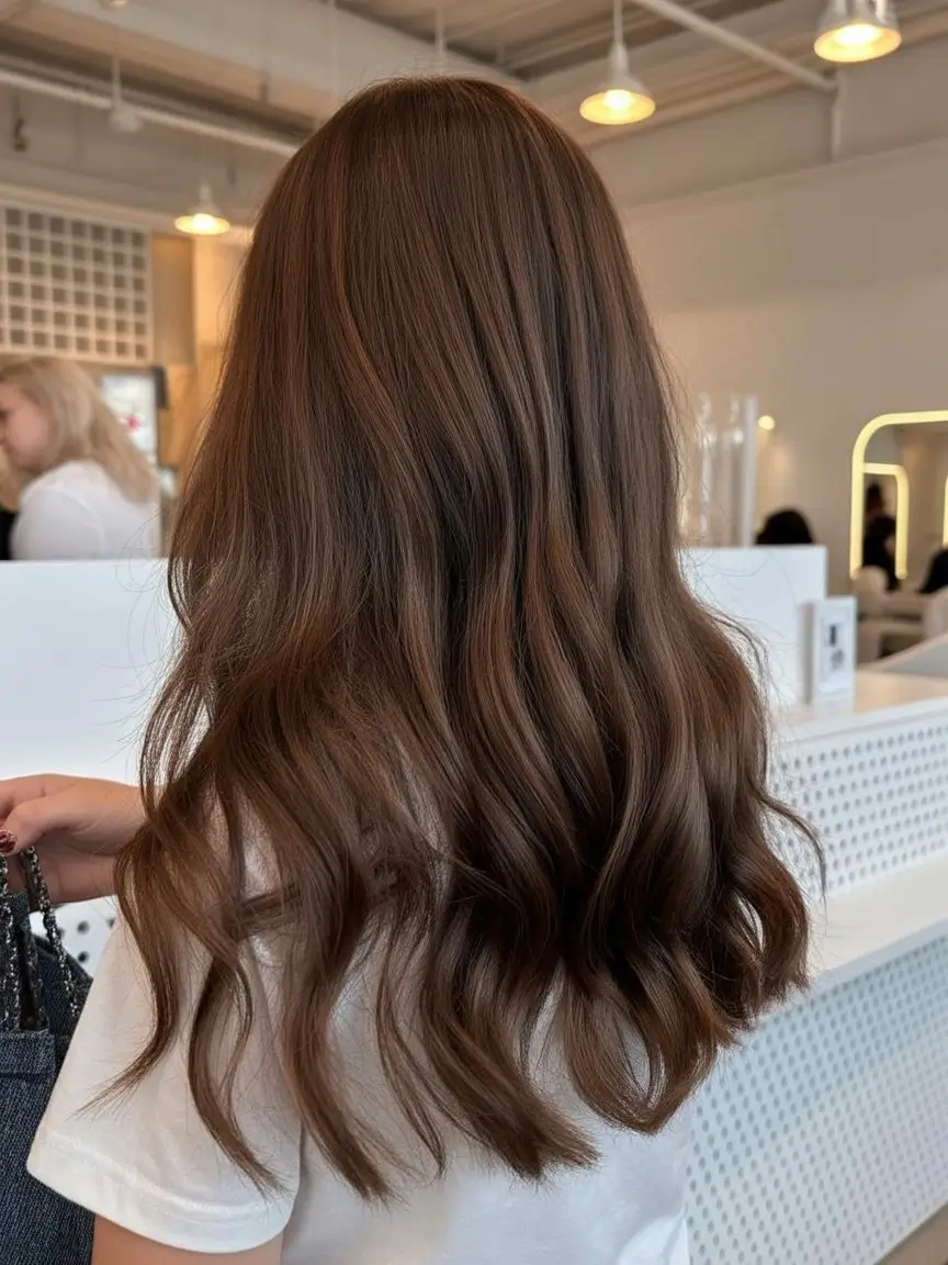 summer brunette hair color for women 2026 Warm dimensional brunette with golden movement