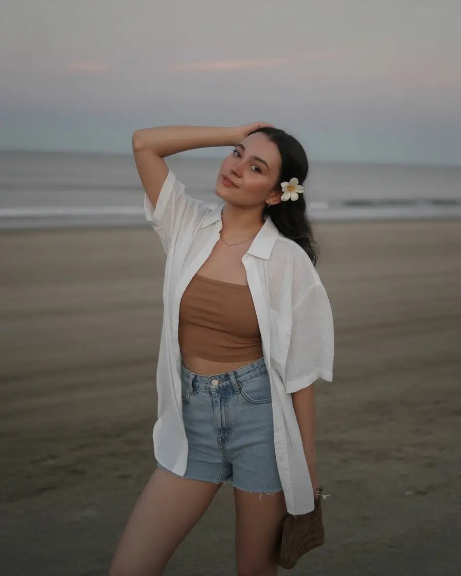 summer camping outfits for women 2026 Beachside relaxed outfit with soft feminine ease