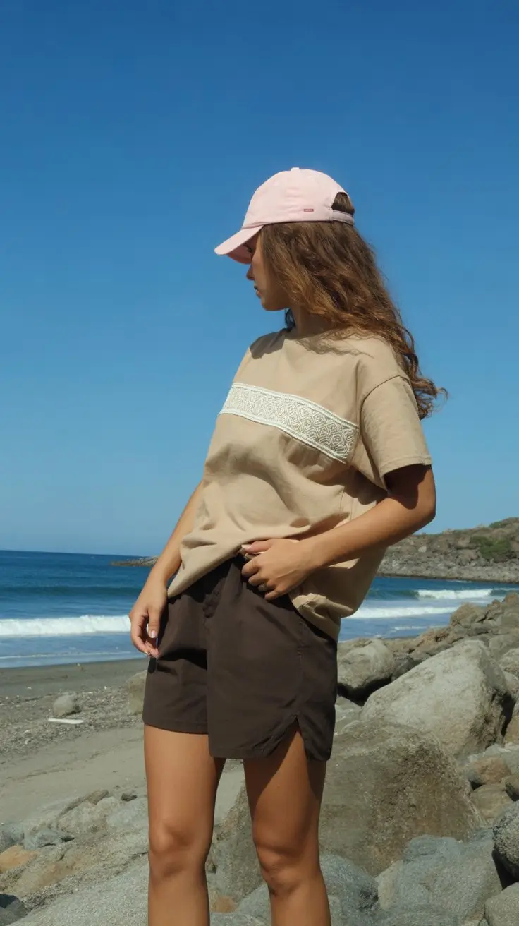 summer camping outfits for women 2026 Coastal casual look with soft neutral tones and relaxed ease