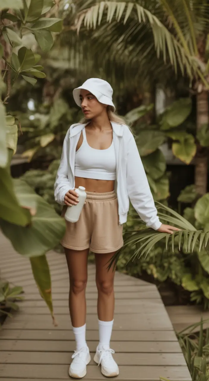 summer camping outfits for women 2026 Tropical lightweight set with fresh sporty softness