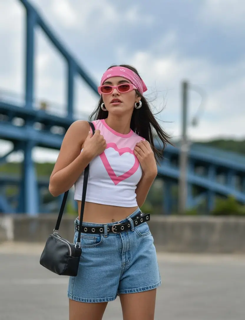 summer clothes for women 2026 Playful street energy with a pink twist