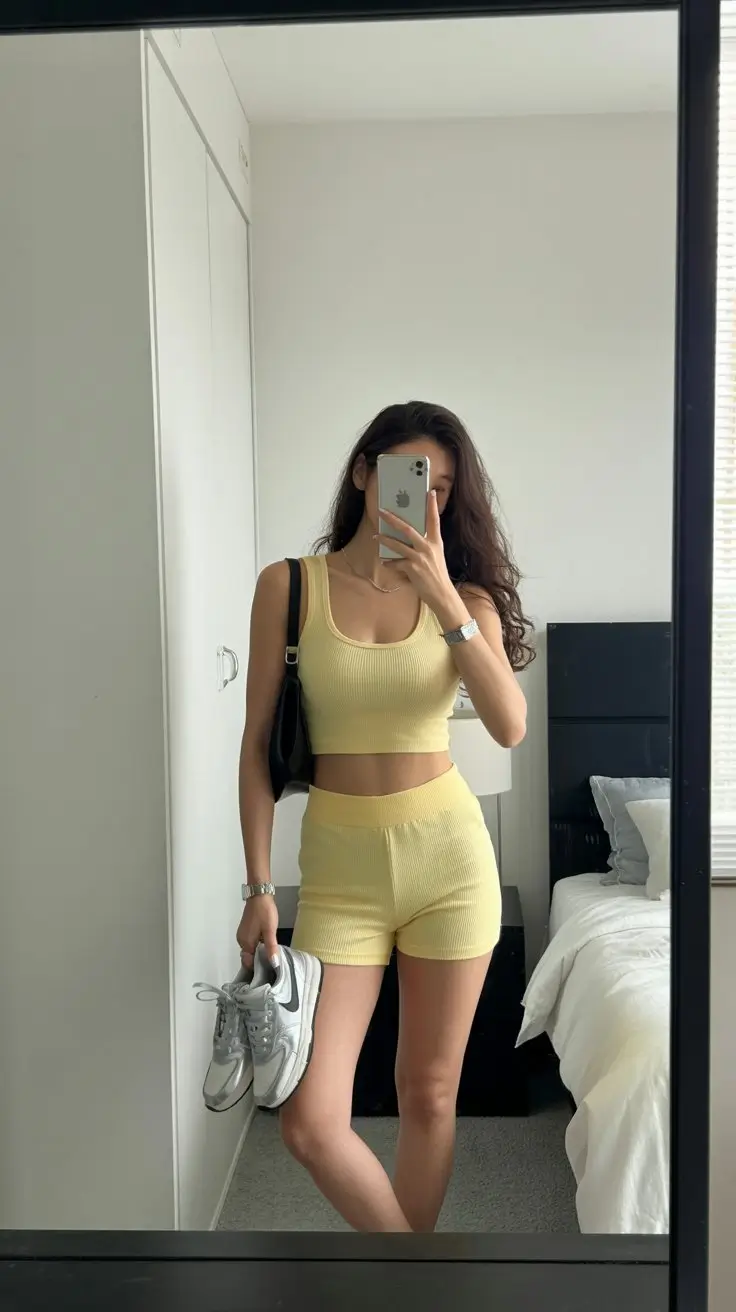 summer gym for women 2026 Monochrome yellow set and playful summer confidence