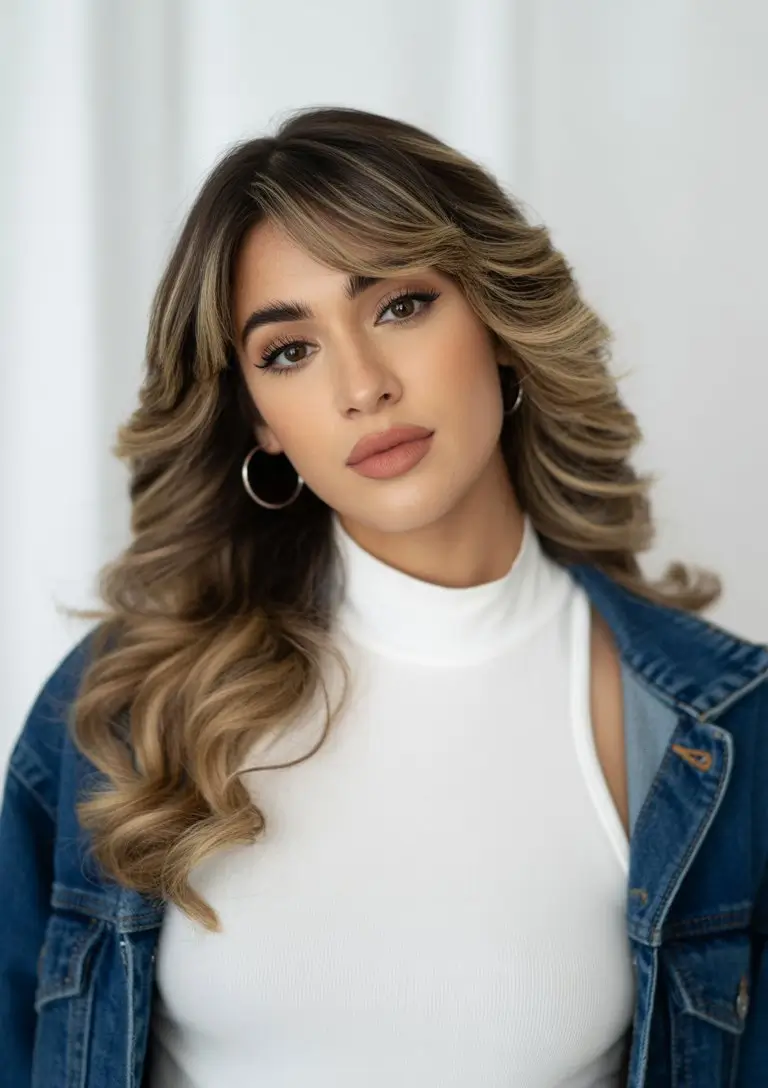 summer hair color for brown skin women 2026 Layered mocha waves with soft contrast