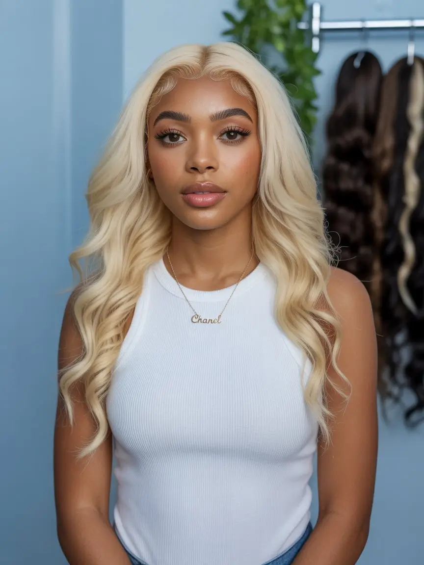 summer hair color for dark skin women 2026 Light platinum blonde waves with high contrast finish