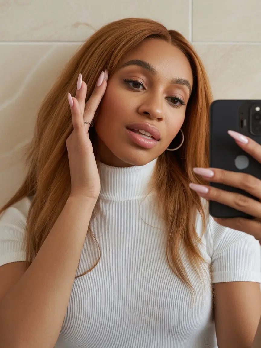 summer hair color for dark skin women 2026 Warm golden copper lengths that glow in soft light