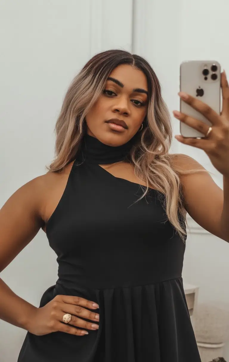 summer hair color for dark skin women 2026 Light blonde melt with soft shadow roots and contrast