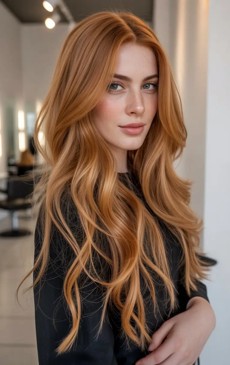 summer hair color for light skin women 2026 Warm Copper Lengths That Catch the Light