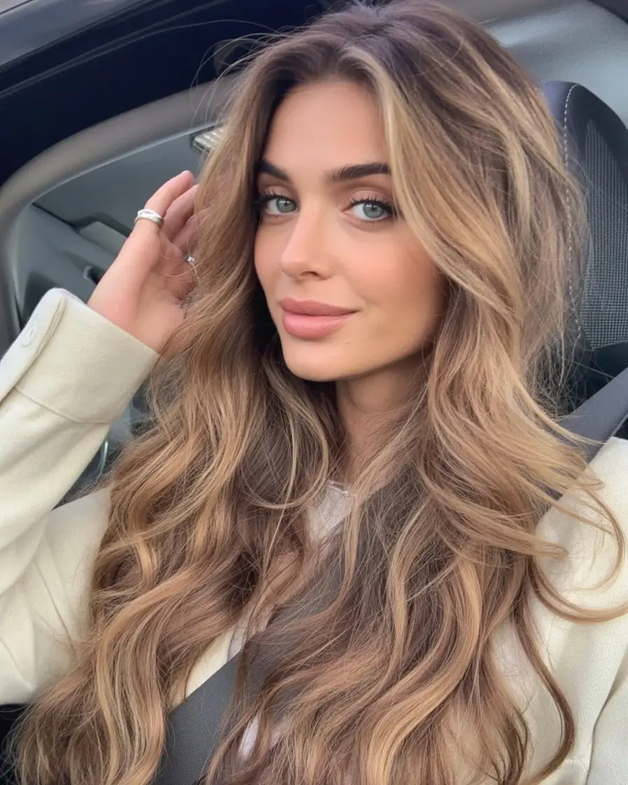 summer hair color for light skin women 2026 Golden Beige Balayage with Soft Summer Movement