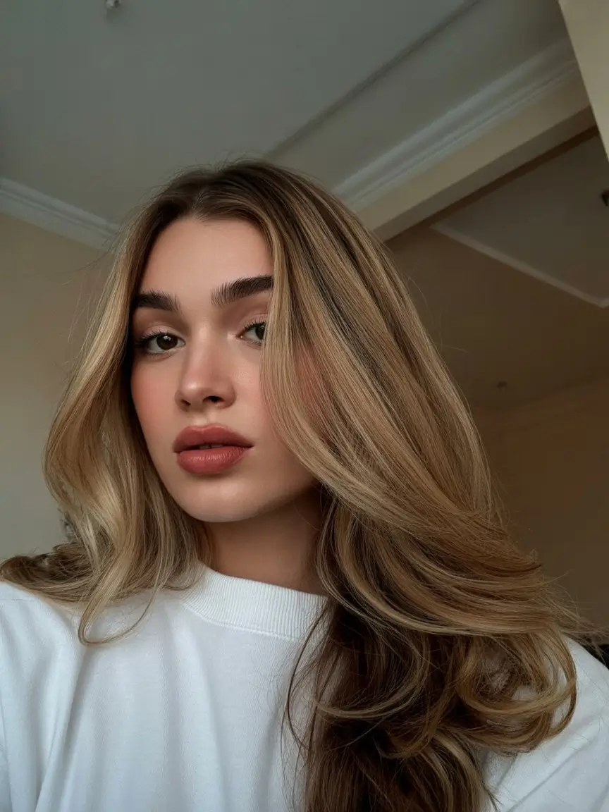 summer hair color for tan skin women 2026 beige blonde layers