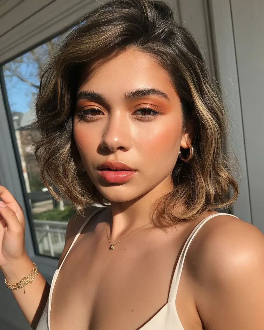 summer hair color for tan skin women 2026 mocha bob highlights