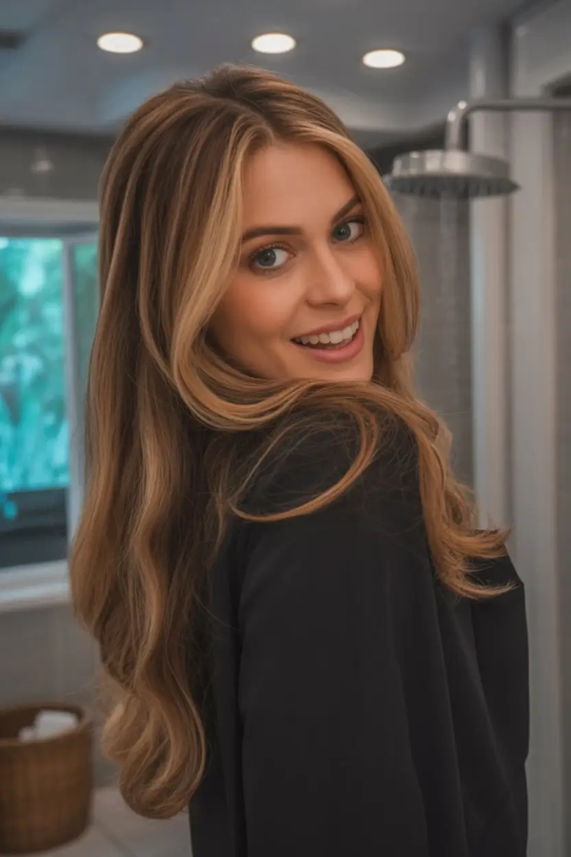 summer hair color for tan skin women 2026 caramel ribbon layers