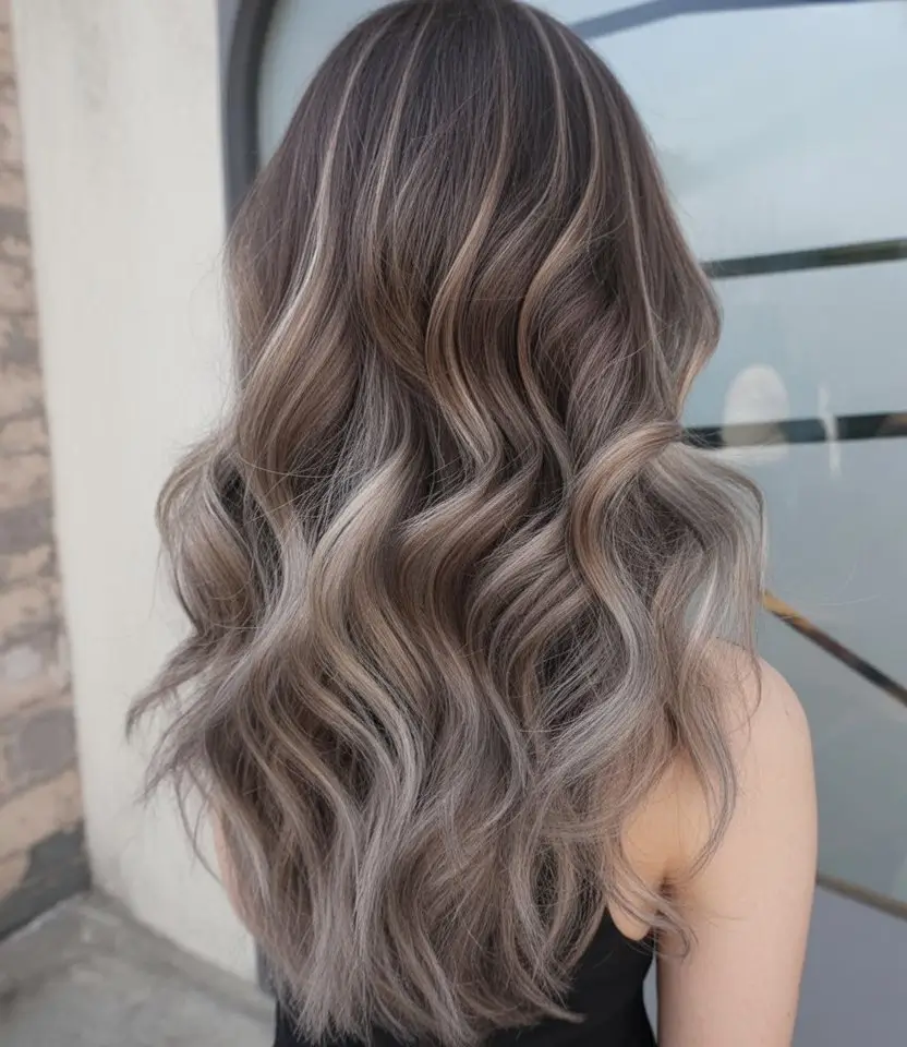 summer hair color ideas for brunette women 2026 Soft Taupe Balayage with Airy Summer Movement