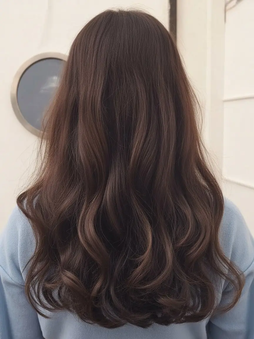 summer hair color ideas for brunette women 2026 Classic Warm Brunette with Natural Shine and Soft Waves