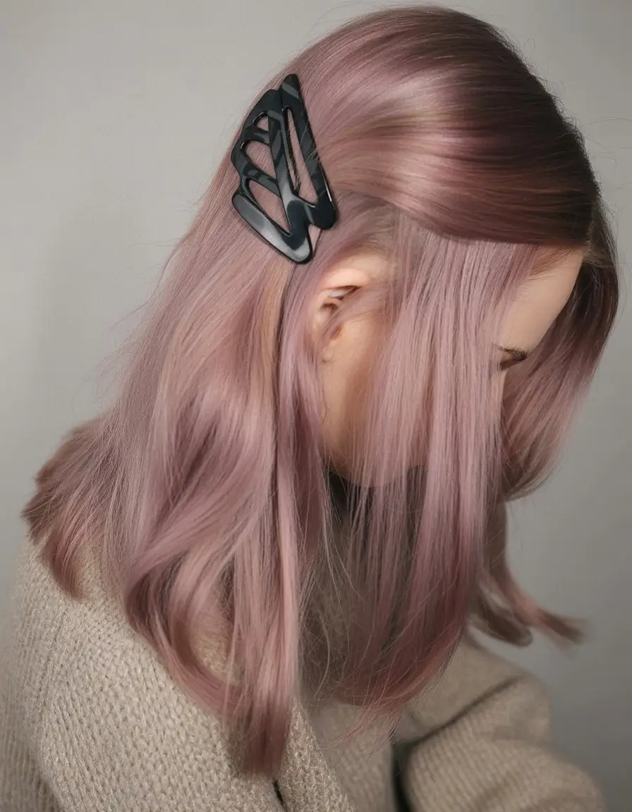 summer hair color ideas for women 2026 Soft dusty pink bob with a minimal chic finish