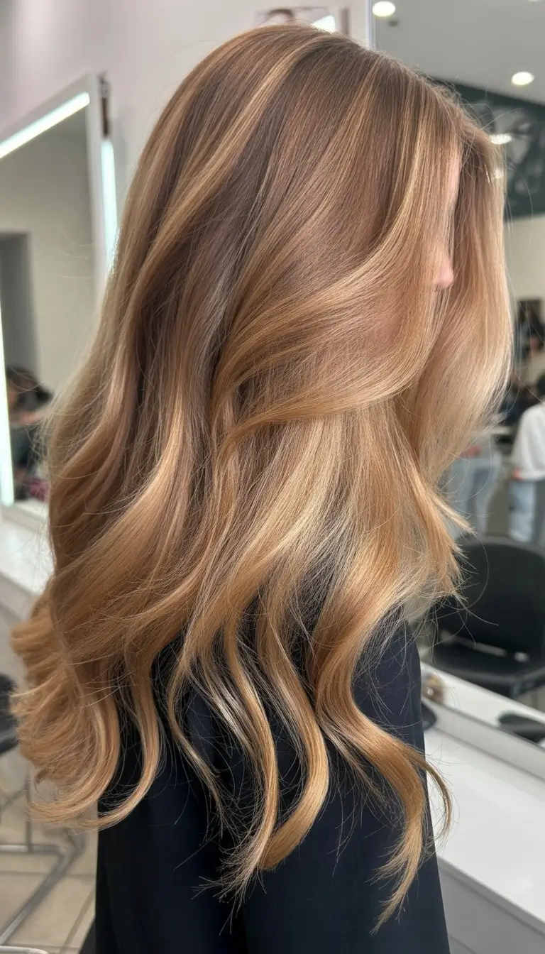 summer hair color ideas for women 2026 Warm beige blonde with soft blended highlights