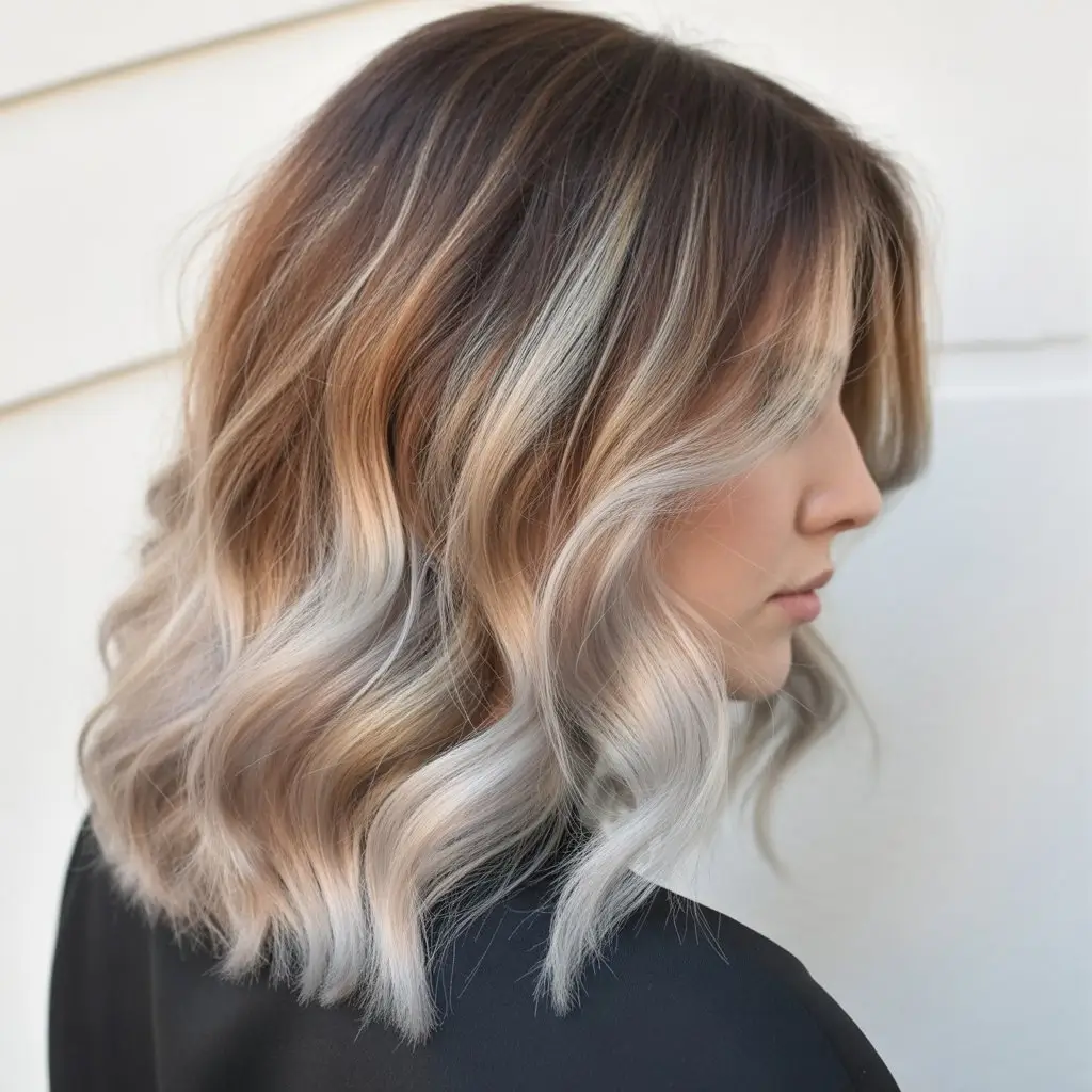 summer hair color ideas for women 2026 Soft contrast bob with creamy blonde ends