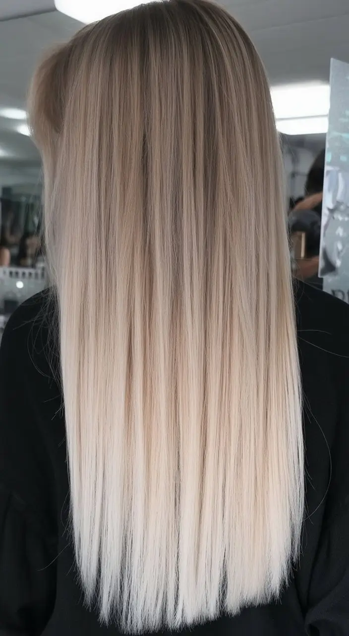 summer hair color ideas for women 2026 Soft beige blonde melt with ultra sleek lengths