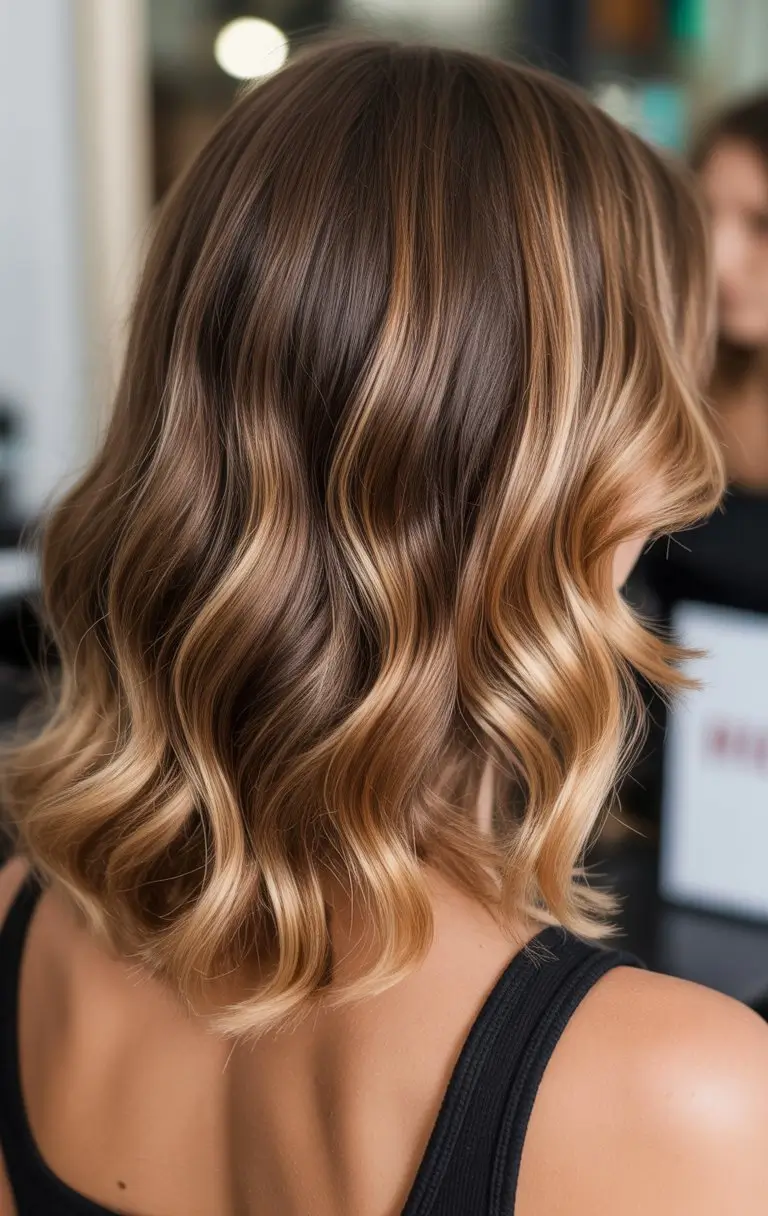 summer hair color ideas for women 2026 Soft brunette bob with golden dimension