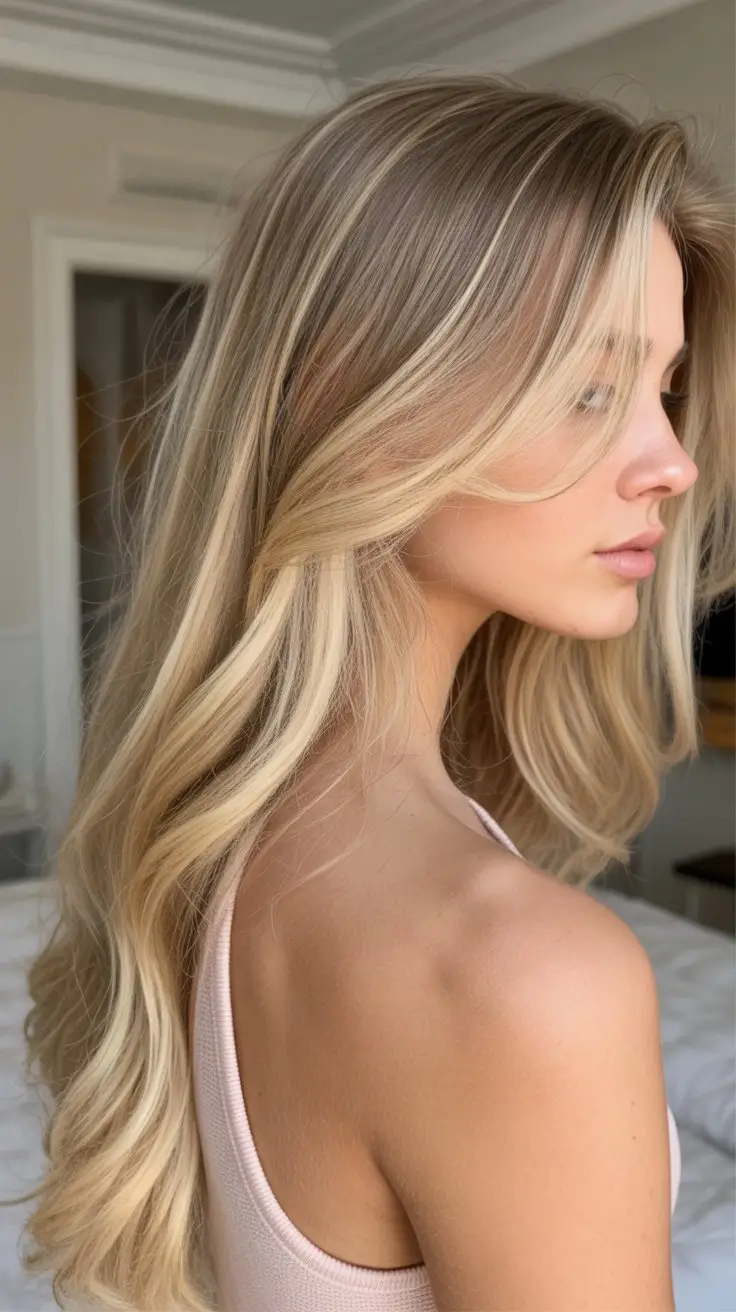 summer hair color ideas for women 2026 Soft champagne blonde with airy face framing layers