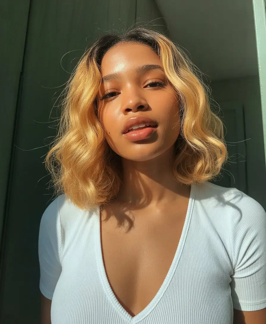 summer hairstyles for black women 2026 Soft blonde waves with a natural sunlit glow