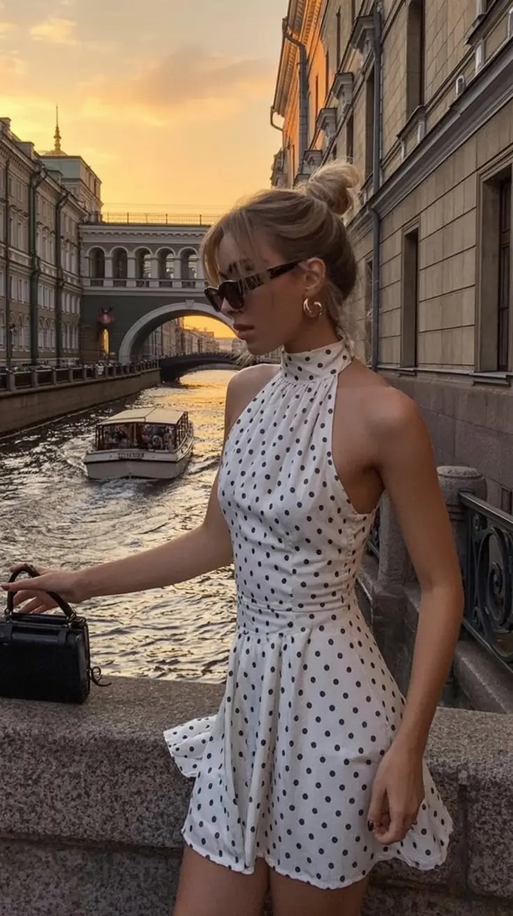 summer old money outfit for women 2026 Playful polka dots with a refined silhouette