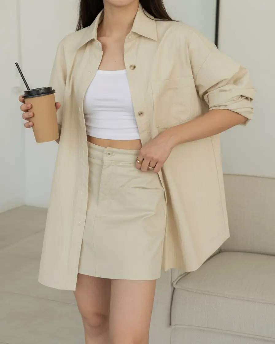summer old money outfit for women 2026 Soft layering with neutral tones