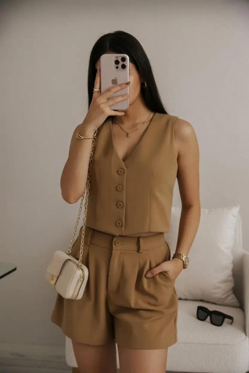 summer old money outfit for women 2026 Warm monochrome with tailored summer ease