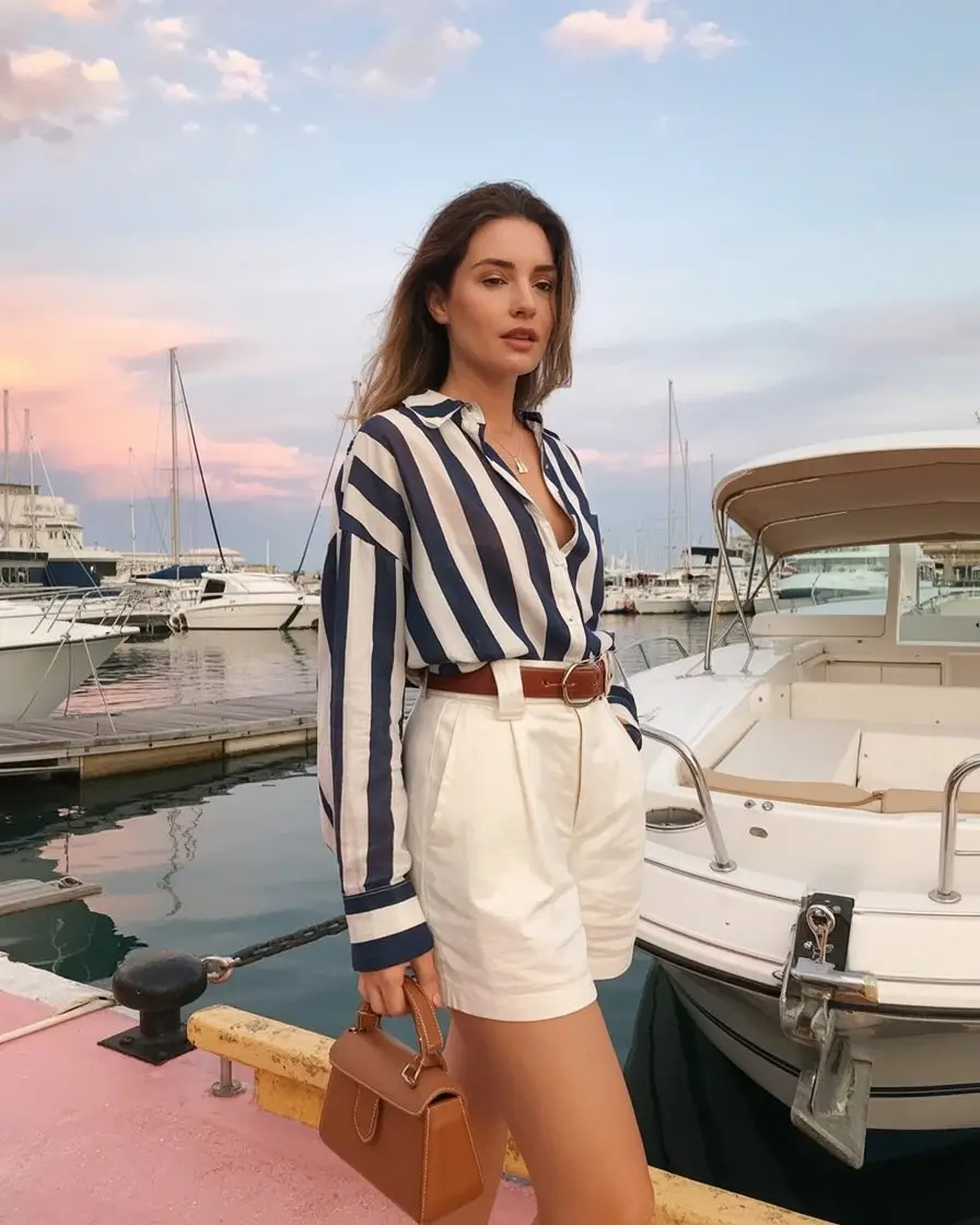 summer old money outfit for women 2026 Nautical inspired stripes with a relaxed polished finish