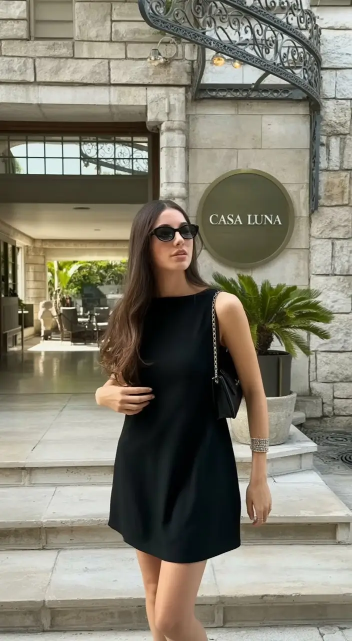 summer old money outfit for women 2026 Minimal black dress with timeless attitude