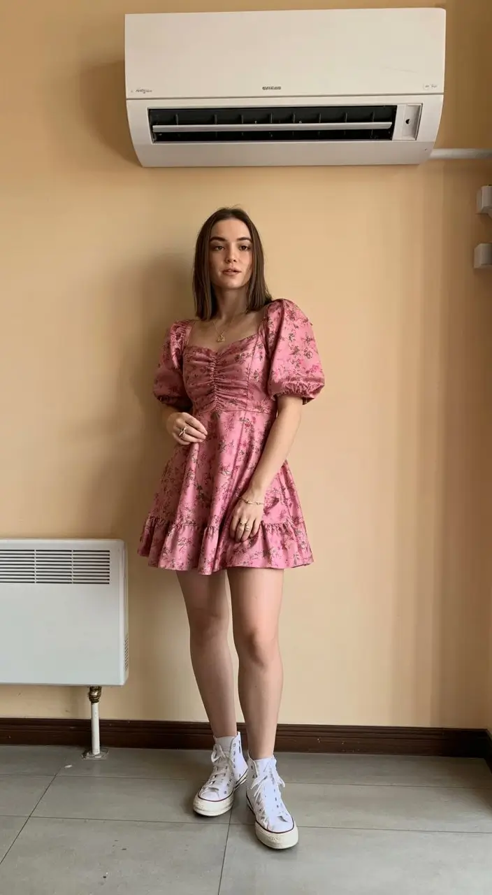 summer outfits for women 2026 Playful Pink Dress with Sporty Energy