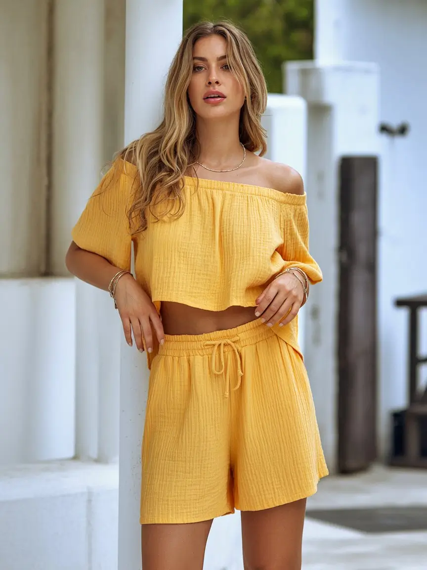 summer outfits for women 2026 Soft Yellow Set That Feels Like Golden Hour