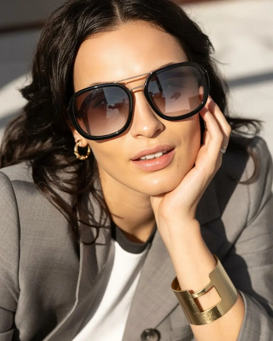 Summer Oversized sunglasses 2026 Oversized Aviator Glam With Relaxed Power Dressing