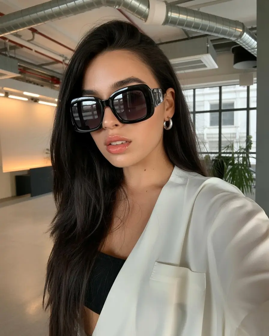 Summer Oversized sunglasses 2026 Polished City Glam With Oversized Black Statement Frames