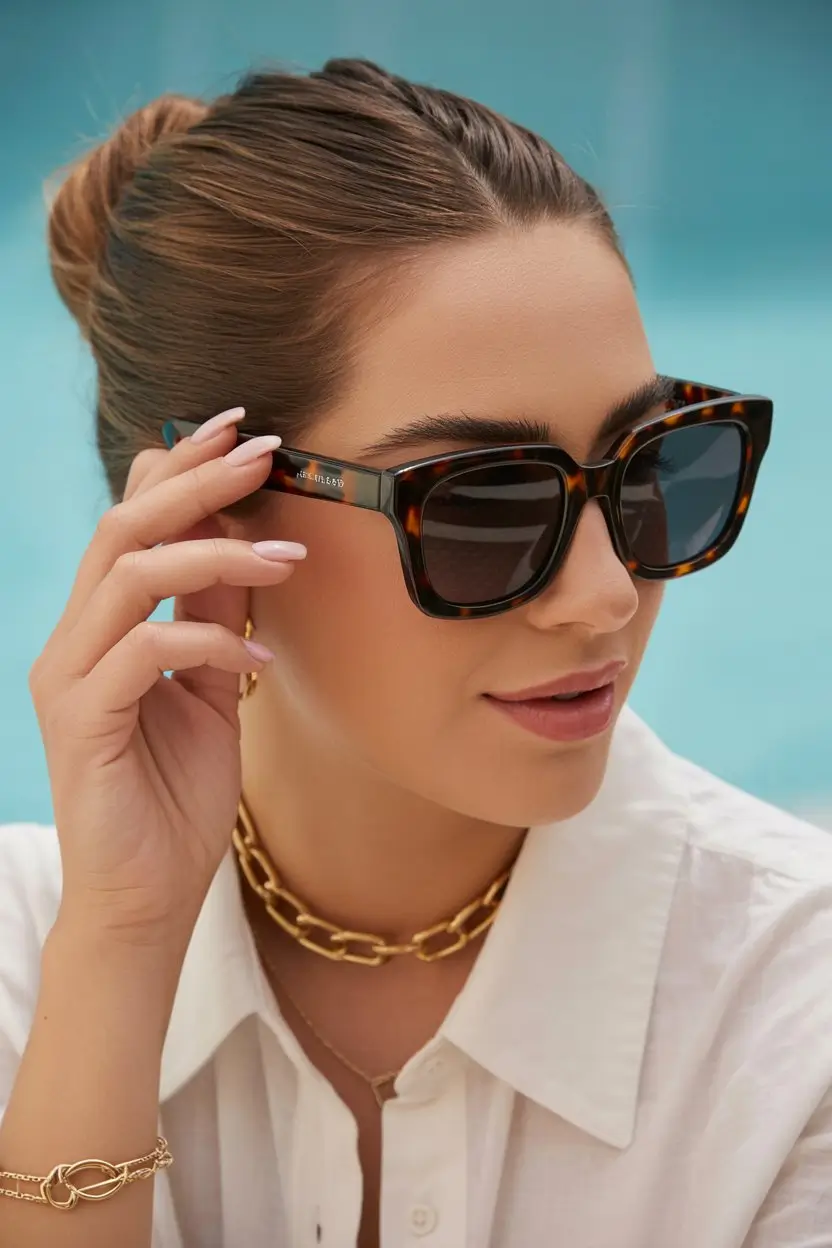 Summer Oversized sunglasses 2026 Sharp Tortoiseshell Structure With Clean Summer Lines