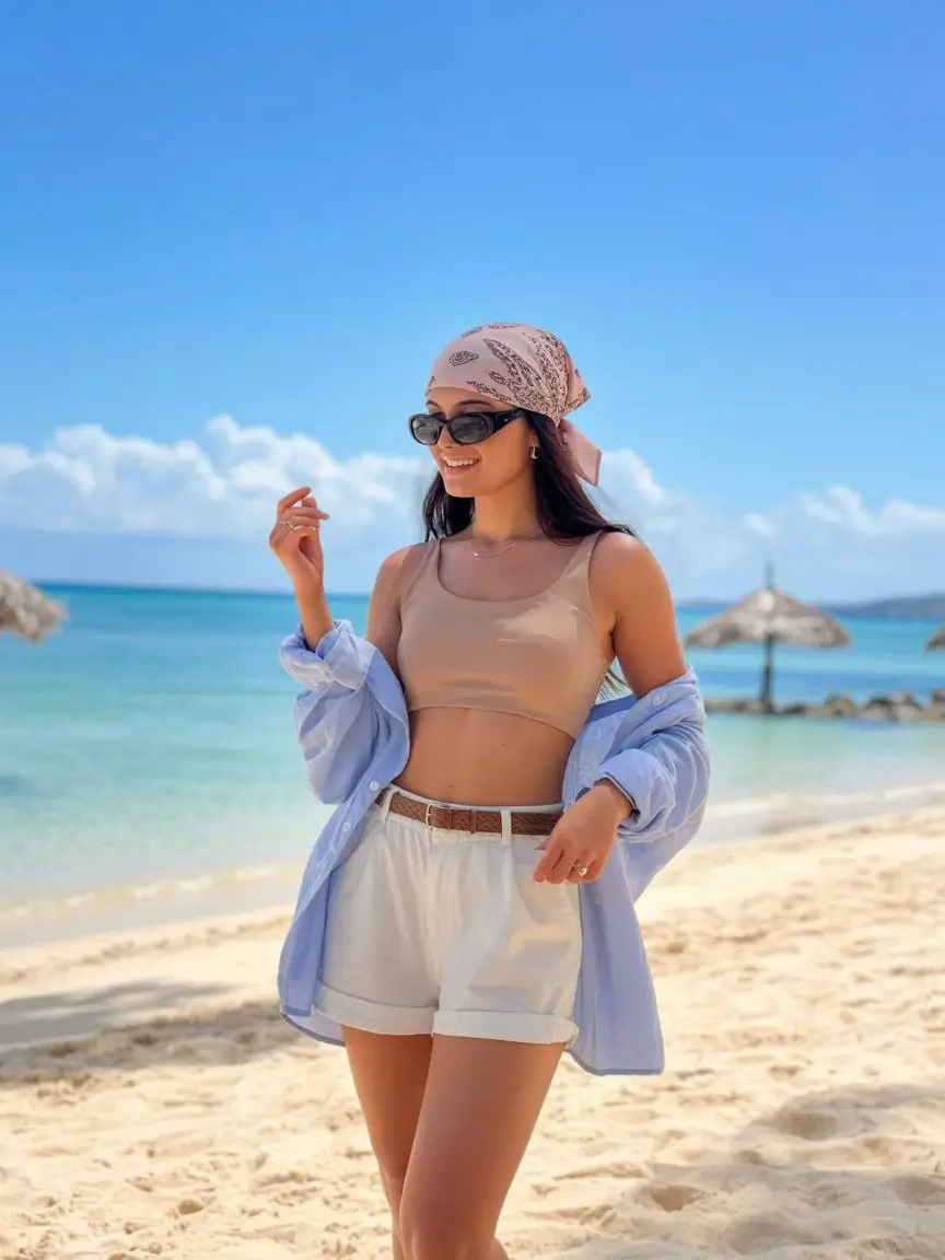 summer pool party outfits for women 2026 Minimal beach layers with retro undertones